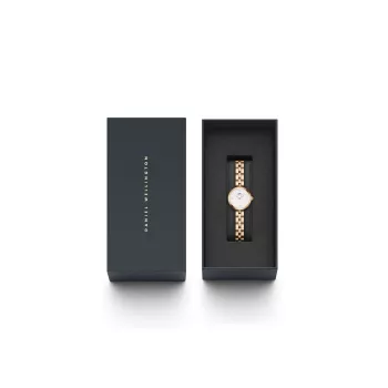 DANIEL WELLINGTON Petite Lumine Sieviešu Pulkstenis 22mm Roze Zelts Nerūsējošā Tērauda Siets DW00100717