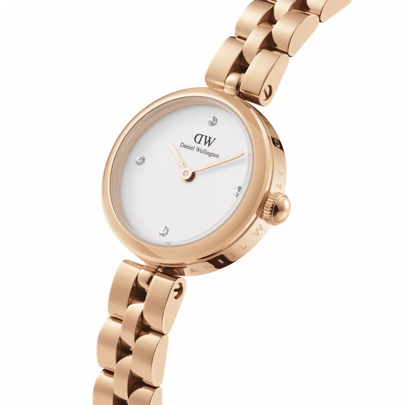 DANIEL WELLINGTON Petite Lumine Sieviešu Pulkstenis 22mm Roze Zelts Nerūsējošā Tērauda Siets DW00100717