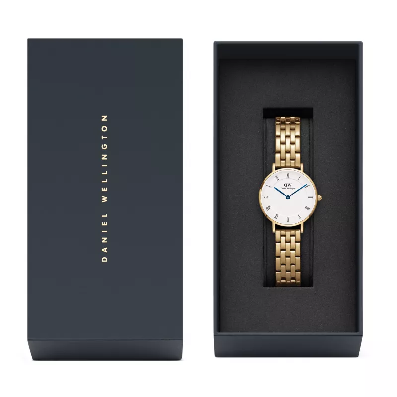 DANIEL WELLINGTON Petite Lumine Sieviešu Pulkstenis 28mm Rožu Zelts Tīkla Siksniņa DW00100682