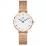 DANIEL WELLINGTON Petite Lumine Sieviešu pulkstenis 28mm Rožu zelts Nerūsējošais tērauds Balts Pērļu mātes dials