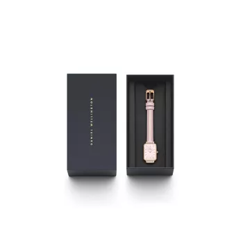 DANIEL WELLINGTON Petite Lumine Sieviešu Pulkstenis DW00100636 20mm Roze Zelts Siets Rokassprādze