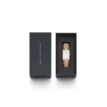 DANIEL WELLINGTON Petite Melrose sieviešu pulkstenis 35mm rožu zelta nerūsējošā tērauda siets DW00100702