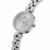 Daniel Wellington Quadro Mini Pressed Sheffield sieviešu pulkstenis DW00100719 - 22mm rozā zelta nerūsējošā tērauda korpuss, olu čaumalas baltā ciparnīca, melna itāļu ādas siksniņa