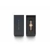 Daniel Wellington Quadro sieviešu pulkstenis 22mm rozā zelta nerūsējošā tērauda korpuss, melna ādas siksniņa DW00100720
