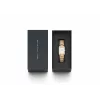 DANIEL WELLINGTON Quadro Sieviešu Pulkstenis 32mm Roza Zelts Nerūsējošais Tērauds Melna Āda