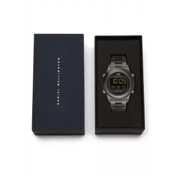 DANIEL WELLINGTON Unisex Pulkstenis DW00100765 42mm Rožu Zelts Nerūsējošā Tērauda Korpuss Melna Ādas Siksniņa Kvarcs