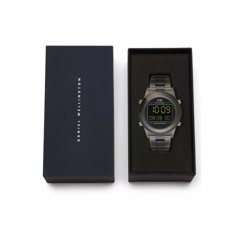 DANIEL WELLINGTON Unisex Pulkstenis DW00100765 42mm Rožu Zelts Nerūsējošā Tērauda Korpuss Melna Ādas Siksniņa Kvarcs