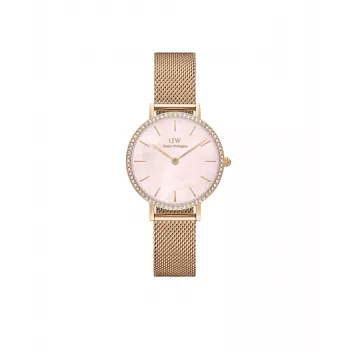 DANIEL WELLINGTON Sieviešu pulkstenis DW00100663 28mm Rožu zelts Nerūsējošā tērauda siets
