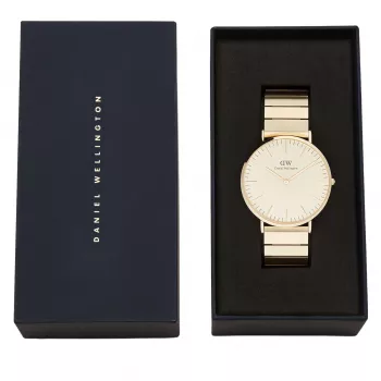 DANIEL WELLINGTON Sieviešu pulkstenis DW00100779 40mm Rožu zelts Melns NATO