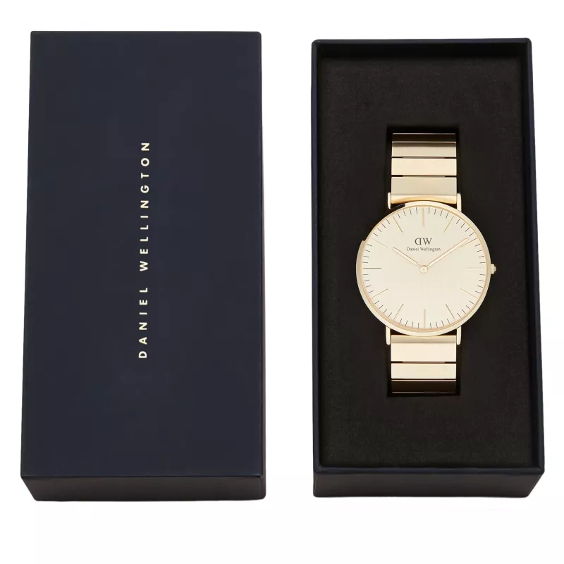 DANIEL WELLINGTON Sieviešu pulkstenis DW00100779 40mm Rožu zelts Melns NATO