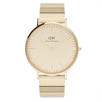 DANIEL WELLINGTON Sieviešu pulkstenis DW00100779 40mm Rožu zelts Melns NATO