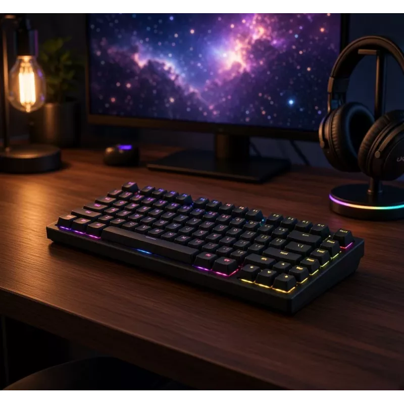 Dark Project ALU81A Terra Nova G3MS Moonstone Switch mehāniskā klaviatūra, US ANSI, melna
