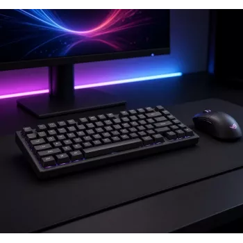 Dark Project ALU81A Terra Nova G3MS Moonstone Switch mehāniskā klaviatūra, US ANSI, melna