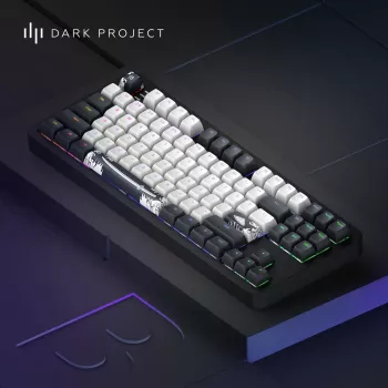 Dark Project Tamsus ALU87B Bushido mehāniskā tastatūra, G3MS Moonstone slēdzis, QWERTY angļu izkārtojums, Hot-Swappable, RGB, USB-C, alumīnija korpuss