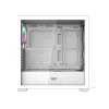 Darkflash DS900WD ATX Mid-Tower datora korpuss (balts) ar 4 ARGB ventilatoriem un rūdīta stikla sānu paneli