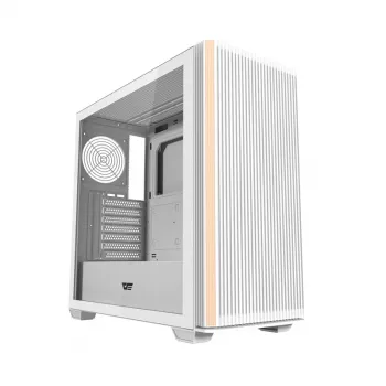 Darkflash DS900WS ATX vidējā torņa datora korpuss, balts, rūdīts stikls, bez ventilatoriem