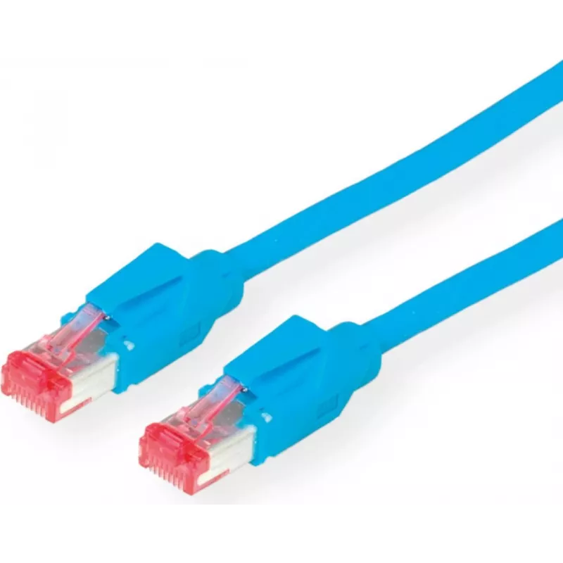 Dätwyler CAT 6 S/FTP tīkla kabelis, RJ-45 tēviņš uz RJ-45 tēviņu, 5 m, bez halogēniem, zils 21.05.0054