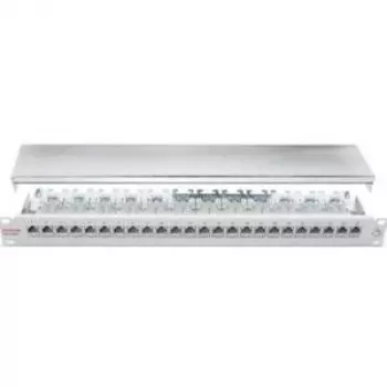Dätwyler unilan CSA 24/8 Cat.6A ekranēts 24 portu 1U patch panelis, gaiši pelēks RAL 7035 417980