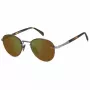 DAVID BECKHAM DB-1173-S-50L Saulesbrilles Vīriešu Zelts Metāla Rāmis Brūna Lēca 51mm