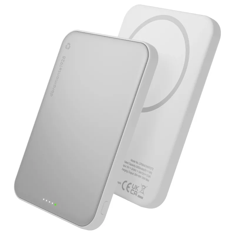 DBRAMANTE 1928 dbramante1928 rechargePowerBank5KWLSlimQi225wWHT Bezvadu Power Bank 5000 mAh Balts