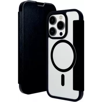 dbramante1928 Helsinki MagSafe folio maciņš iPhone 15 Pro, melna āda ar 3 karšu nodalījumiem HE61CLBL1882