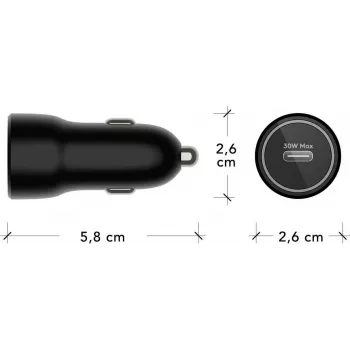 dbramante1928 Re-Charge 30W USB-C PD automašīnas lādētājs - melns CC3000BL7081