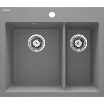DEANTE 1.5-Bowl Granite Composite Kitchen Sink with Drainer - Graphite