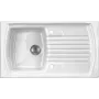 DEANTE 1-Bowl Keramikas Virtuves Izlietne ar Noteku, Balta, 590x460 mm