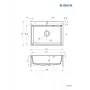 DEANTE 1-Bowl Granite Composite Kitchen Sink with Drainer, Black (Nero), 780x500 mm, Inset Mount