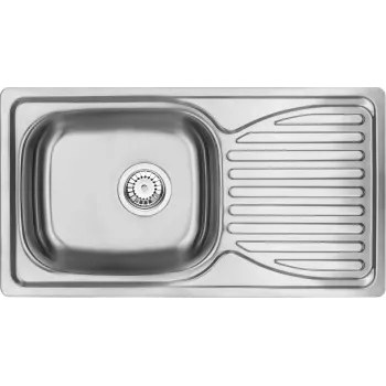 DEANTE 1-Bowl Granite Composite Sink with Drainer - Onyx Black 620x500mm
