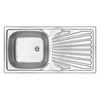 DEANTE 1-Bowl Stainless Steel Sink with Drainer, Linen Finish, 780x435 mm, Inset Drop-in, Reversible