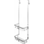 DEANTE Bamboo Shower Caddy ar 2 plauktiem un 2 āķiem - Piekarināms pārdurvju plaukts vannas istabas glabāšanai