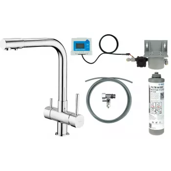 DEANTE BCHF065M 3-Way Virtuves Jaucējkrāns ar Ūdens Filtrēšanas Komplektu, Matēti Melns