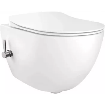DEANTE CBP 6WPW Piekarināmais Bidet Tualetes Pods ar Integrētu Maisītāju, Balts, Mīkstas Aizvēršanās Sēdeklis