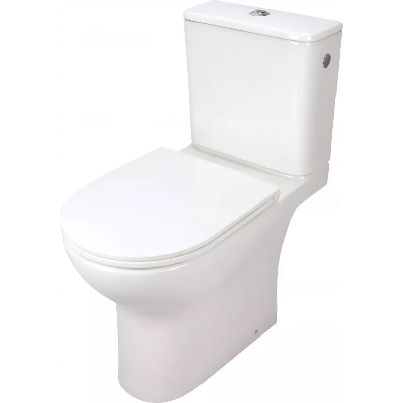 DEANTE Compact Toilet Bowl Rimless Wall-Hung White Ceramic