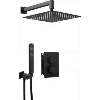 DEANTE Slēptā dušas komplekts ar termostata BOX - Arnika Nero - Matēti melns