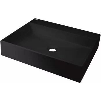 DEANTE Granīta virsmas izlietne ar jaucējkrāna atveri - 500x400 mm Grafīta melna