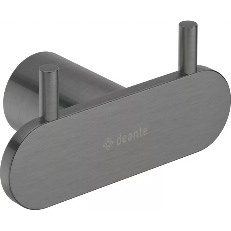 DEANTE Moza Double Hook Polished Chrome Brass Wall-Mounted Bathroom Hook