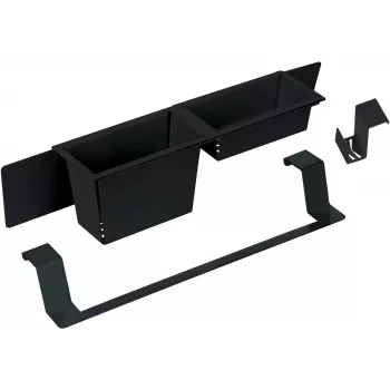 DEANTE Sink Accessory Set Black 3-Piece Kitchen Soap Dispenser Sponge Holder Brush Holder