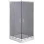 DEANTE Square Shower Enclosure 80x80 cm Chrome Tempered Glass
