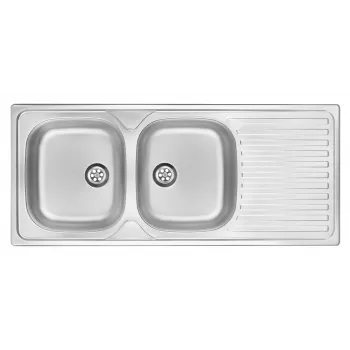 DEANTE ZEU 3210 2-Bowl Nerūsējošā tērauda virtuves izlietne ar noteku