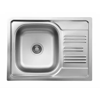 DEANTE ZEX 311A 1-Bowl Nerūsējošā tērauda virtuves izlietne ar noteku, AISI 304, satīna apdare, 780x435 mm