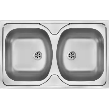 DEANTE ZM5 3200 2-Bowl Stainless Steel Overlay Sink - 800x600 mm