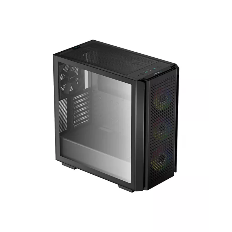 DeepCool CG560 vidējais tornis ar rūdīta stikla sānu logu, melns