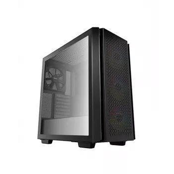 DeepCool CG560 vidējais tornis ar rūdīta stikla sānu logu, melns