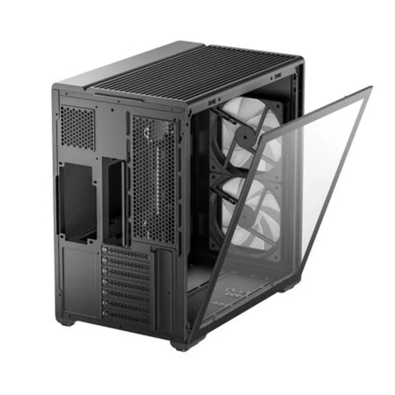 Deepcool CG590 MESH 2F vidēja torņa korpuss - melns, rūdīts stikls, 2x120mm ventilatori