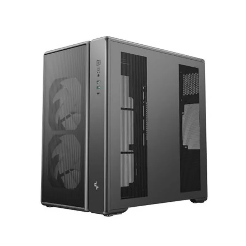 Deepcool CG590 MESH 2F vidēja torņa korpuss - melns, rūdīts stikls, 2x120mm ventilatori