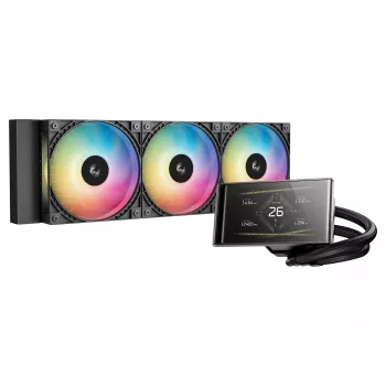 DeepCool LT360 VISION ARGB AIO šķidruma dzesētājs, 360mm, melns