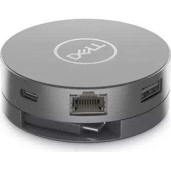 Dell 6-in-1 USB-C daudzportu adapteris DA305Z - HDMI, DisplayPort, VGA, USB-A, USB-C PD, Gigabit Ethernet