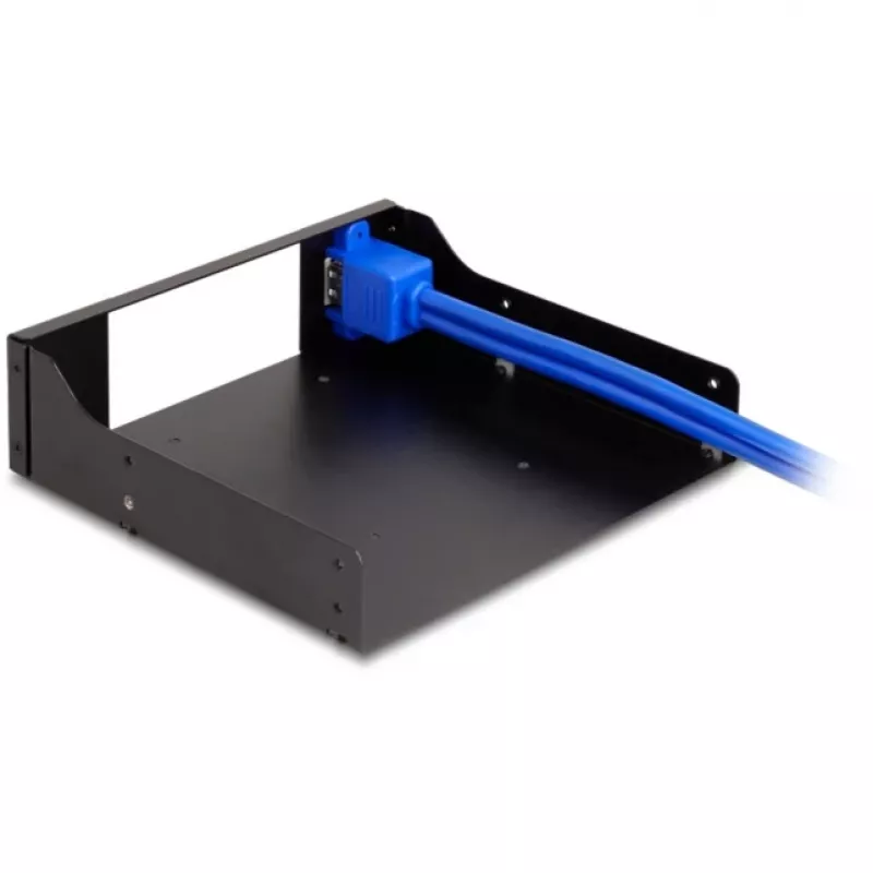 Delock 5,25 collu metāla montāžas rāmis plānas nišas mobilajam rack ar USB 5 Gbps (18006)